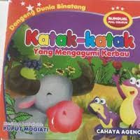 Image of katak-katak yang mengagumi kerbau